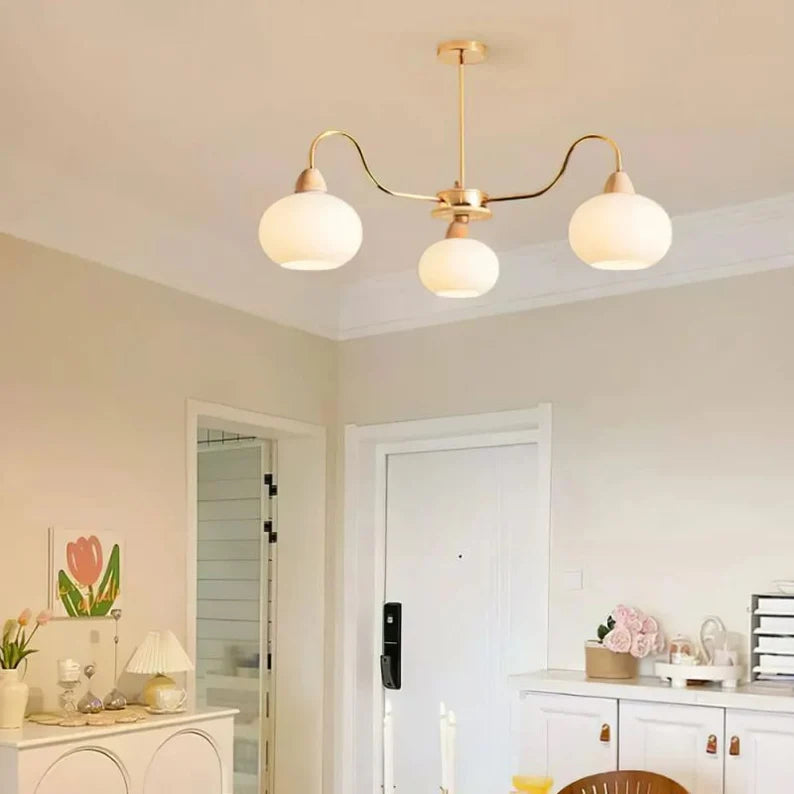 Modern Light Crystal Glass Persimmon Chandelier Light