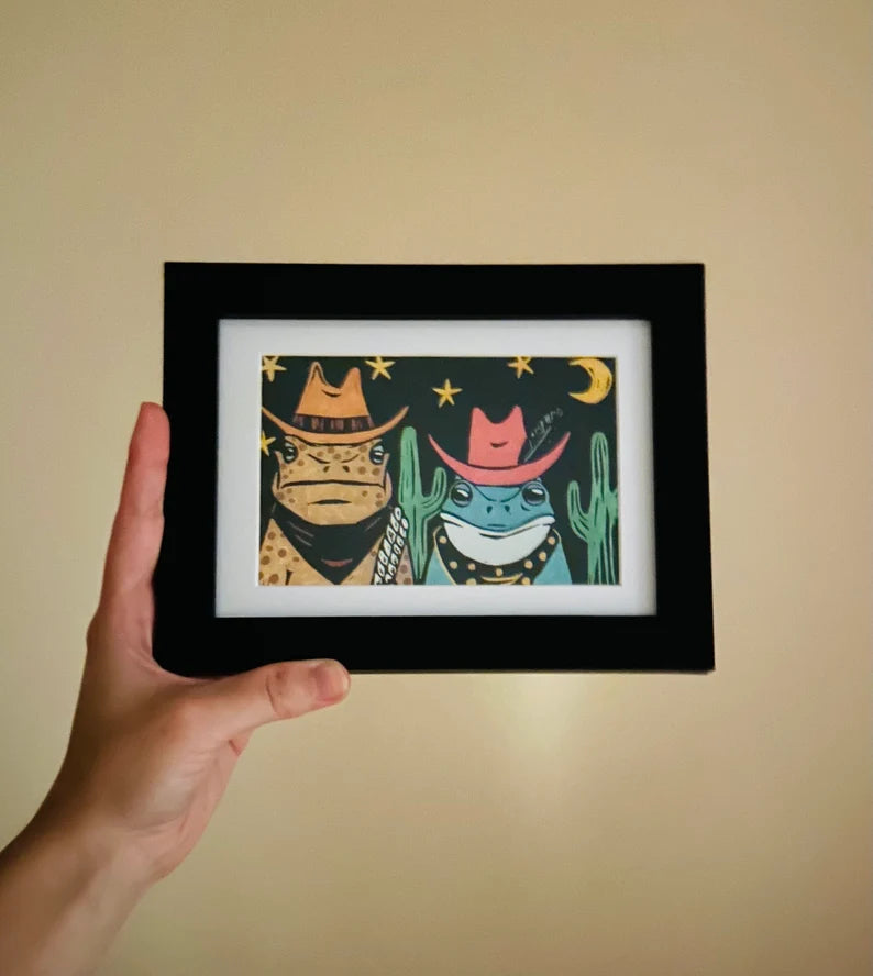 Framed Cowboy Frog Print