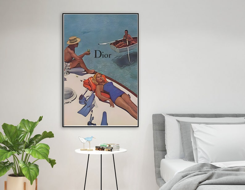 Vintage poster, retro art print, 1960s ad poster, fashion poster, Beauty's Sea Nassau, vintage summer art Canvas Ready To Hang