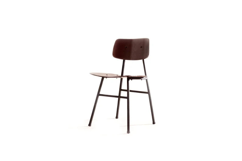 Brown wooden & metallic chair / vintage /