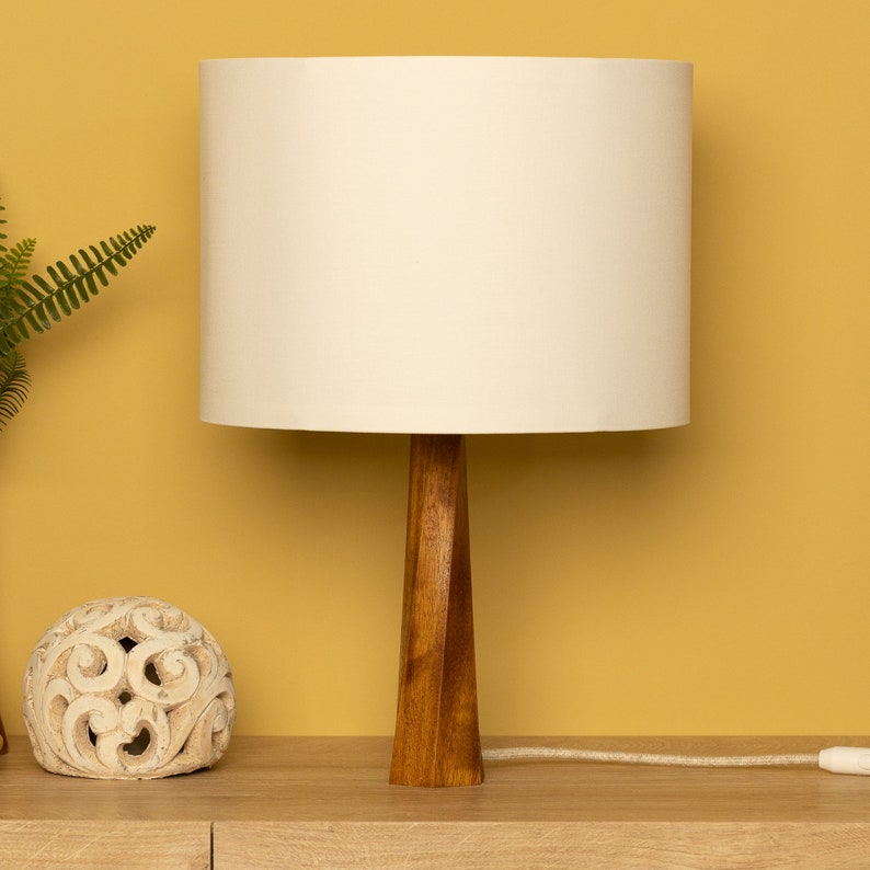 Table Lamp DISTORTION | Wood Table Lamp | Bedside Lamp | Wooden Lamp|Wood Base Lamp| Decorative Lamp|Wood Lamp|Wood Lampshade |Beech |Walnut
