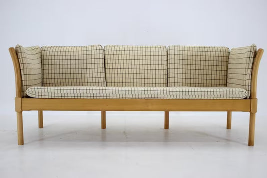 1970s Three Seater Sofa in Beech Wood,Denmark / Vintage Sofa / Beige Colour / Mid-century /