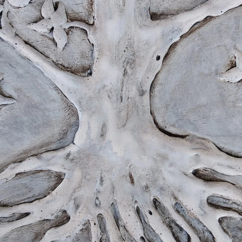 Relief decorative tree of life painting, original texturized plaster on wood wall art, natural home decor