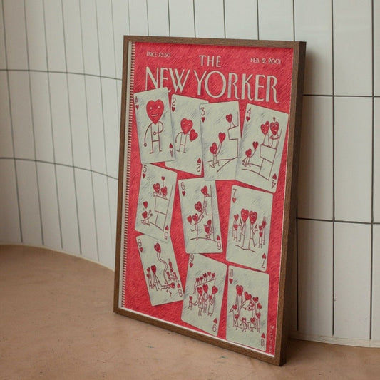 The New Yorker, Hand Drawn Artwork, Valentines Day Inspired, Playing Cards, Premium Matte Paper Poster