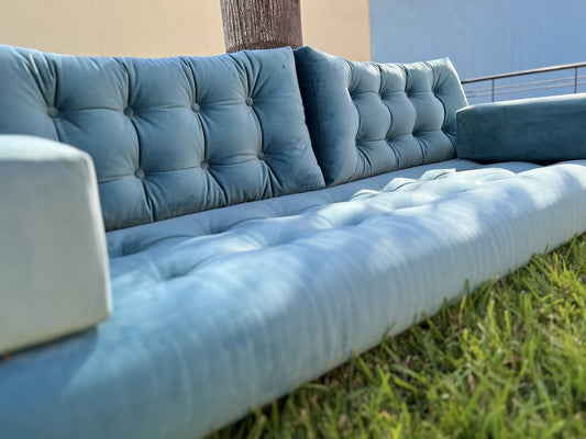 Velvet sofa Velvet floor couch Floor couches , Velvet couches with insert, Boucle couch , included 2 arm rest & 2 back pillows
