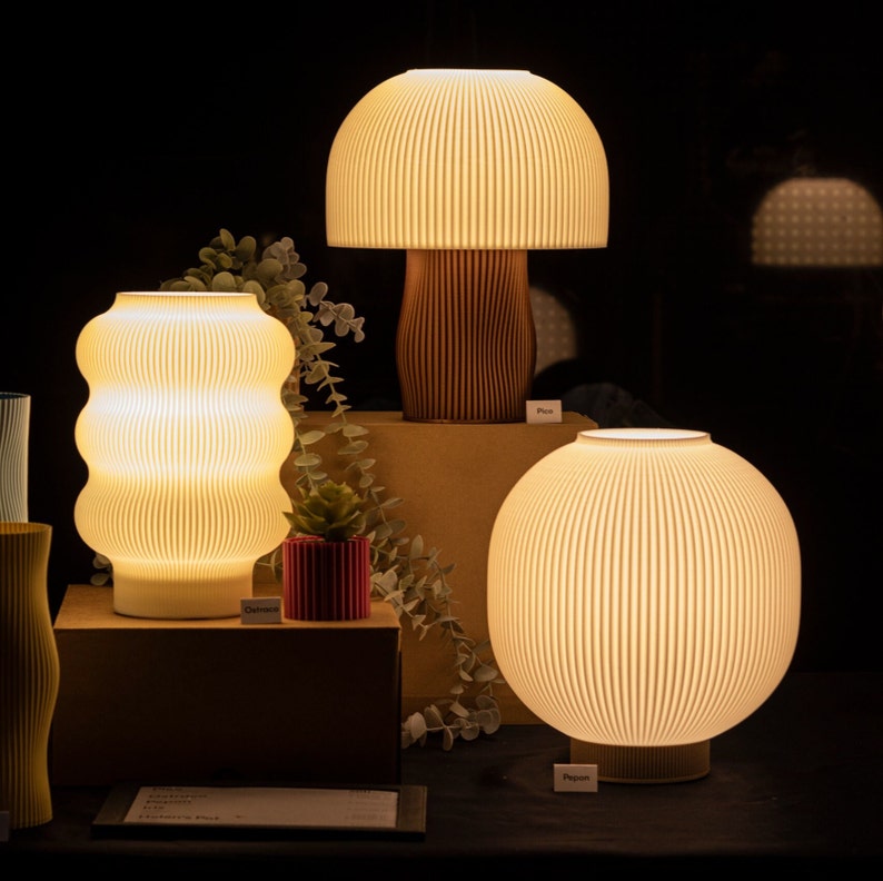Modern Table Lamp, Bedside Lamp for Aesthetic Home Decor, Christmas Gift as a Pumpkin Lamp - Pepon