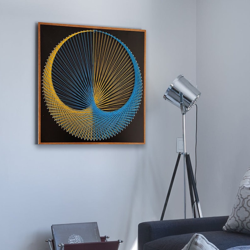 Abstract Decorative Painting Thread Painting Creative Home Furnishings Personalized Handmade Nail Thread Painting