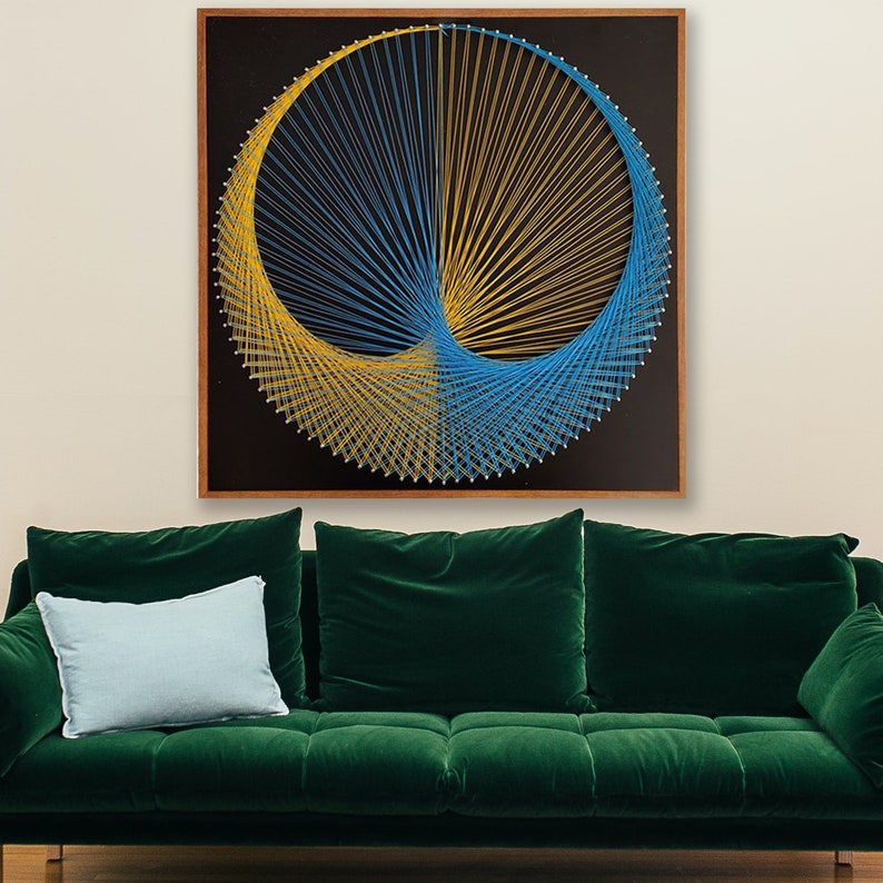 Abstract Decorative Painting Thread Painting Creative Home Furnishings Personalized Handmade Nail Thread Painting