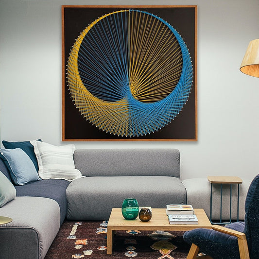 Abstract Decorative Painting Thread Painting Creative Home Furnishings Personalized Handmade Nail Thread Painting