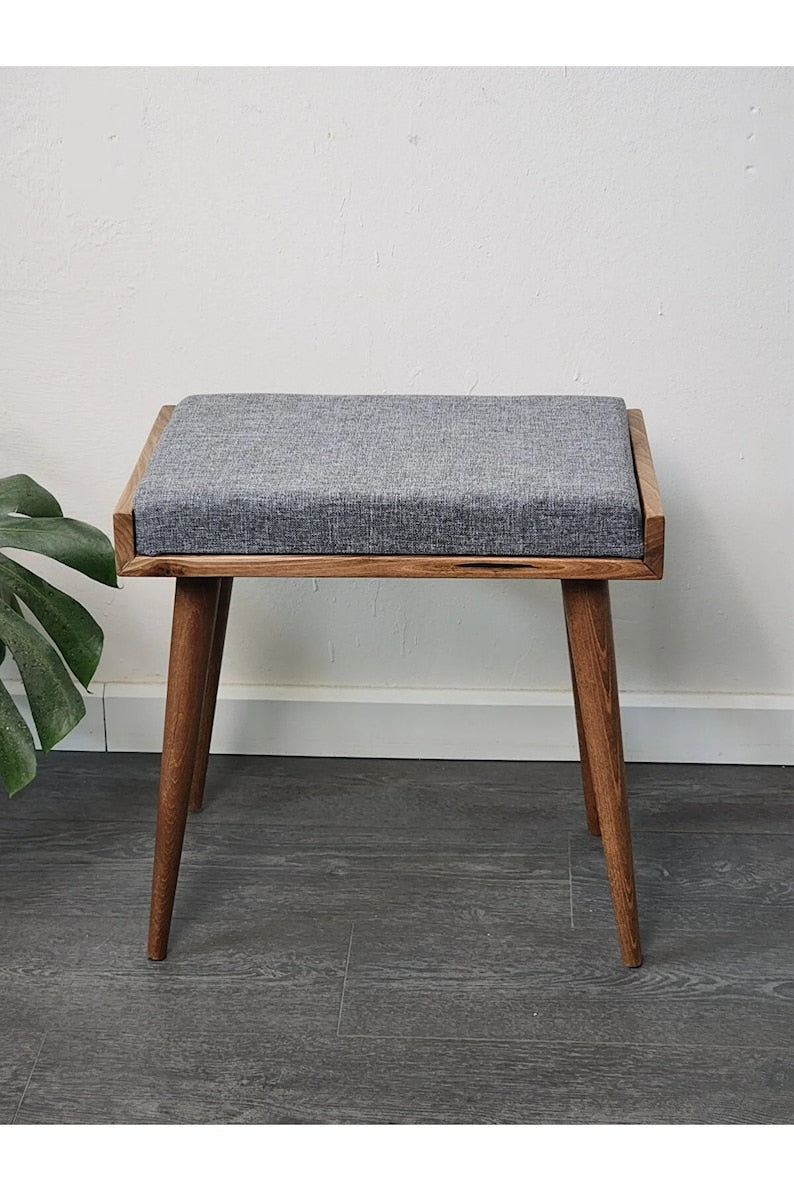 Piano bench, Ottoman Bench, Mcm bench, Stool for living, Walnut bench, handmade