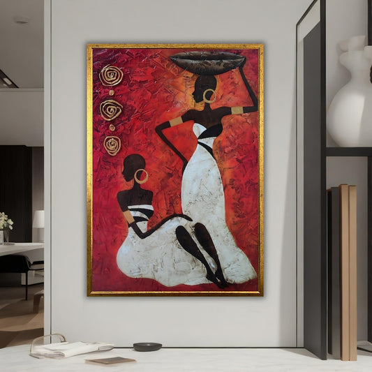African Woman Canvas Print, Ethnic Wall Decor, Ready to Hang Artwork, Home Decoration, Unique Gift