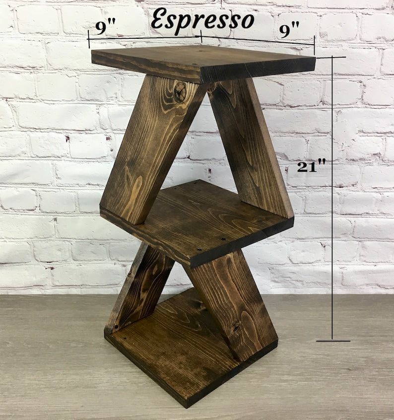 Minimalist Side Table with Shelf Natural Wood Triangle Bed End Nightstand Accent Table Plant Stand Practical Furniture Mother Day Gift