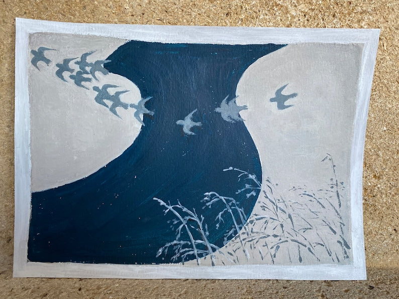 Decorative painting inspired by Japanese art