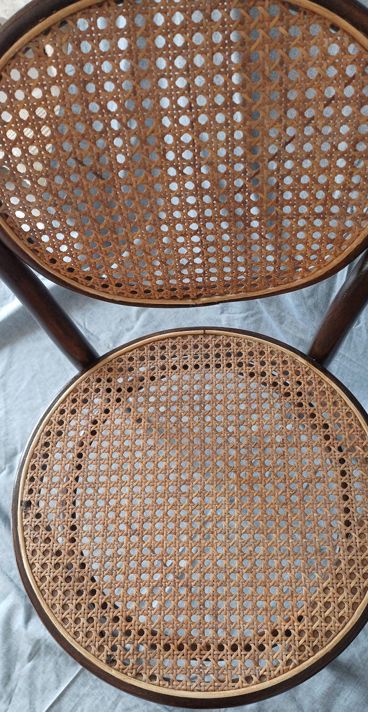 Vintage Style Thonet Dining Chair / Bent Wood and Rattan / Cafe Bistro Chairs / Mid-Century Modern Home Chairs / 70s / 1970s