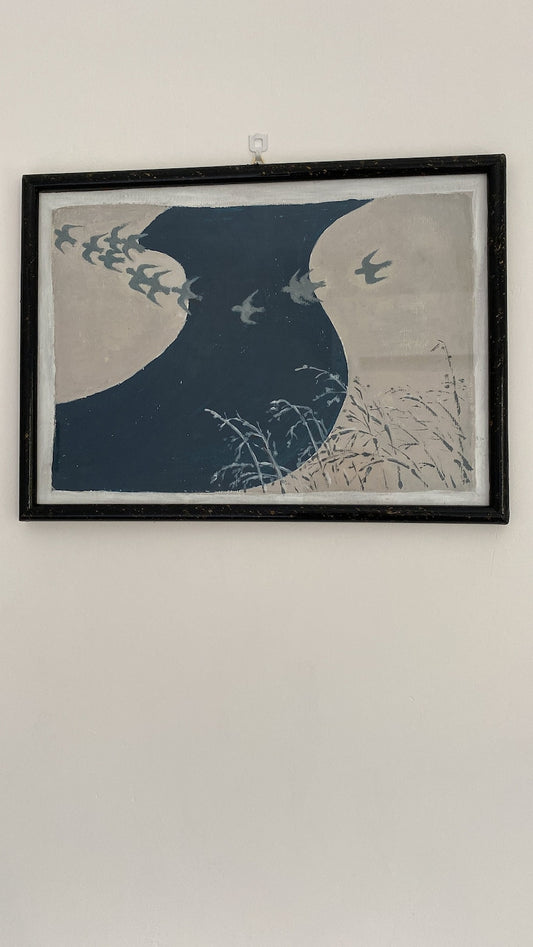 Decorative painting inspired by Japanese art