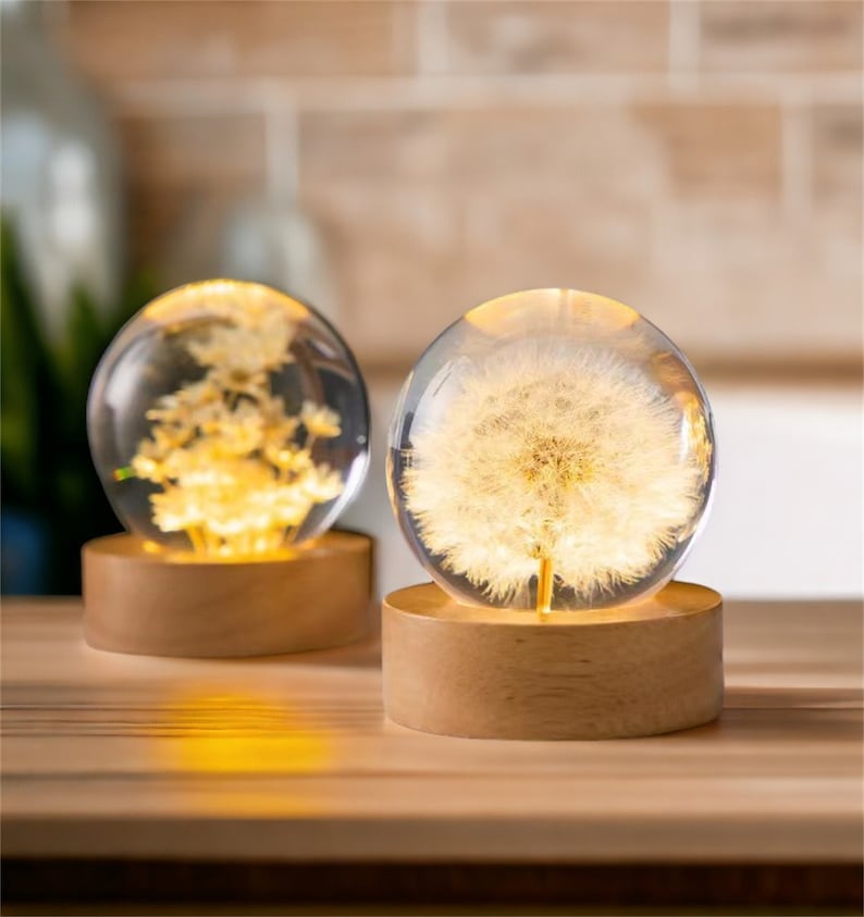 Custom Dried Flower Night Lamp