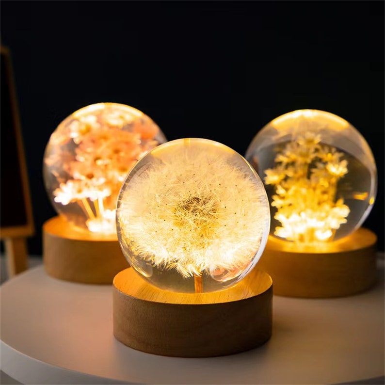 Custom Dried Flower Night Lamp