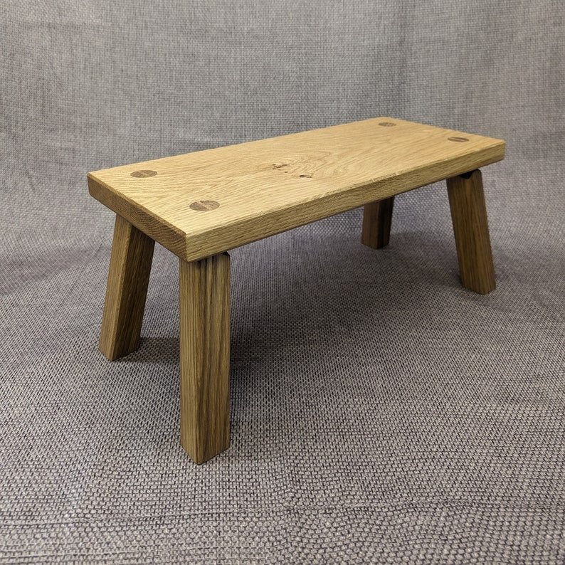 Solid Oak footstool, small stool