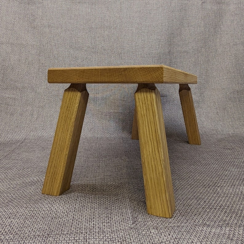 Solid Oak footstool, small stool