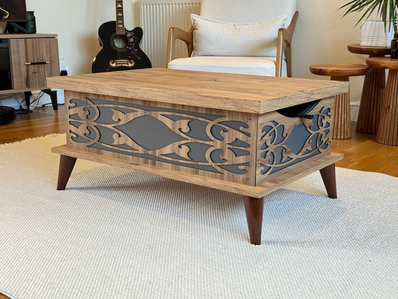 Extendable coffee table, Lift top coffee table, Rustic coffee table
