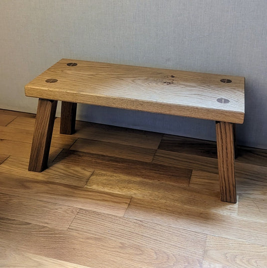 Solid Oak footstool, small stool