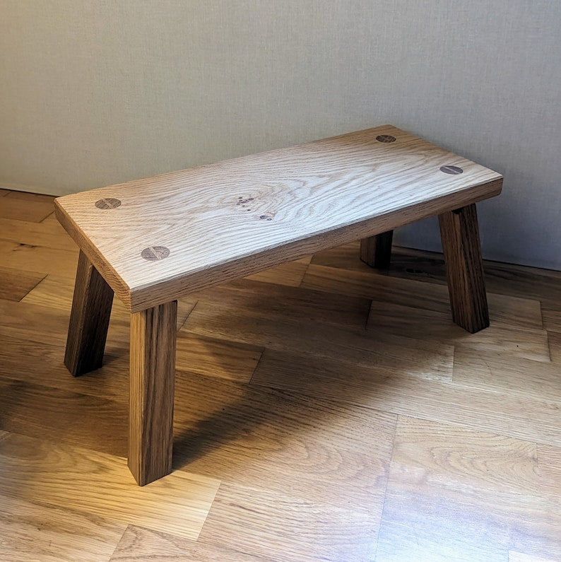 Solid Oak footstool, small stool