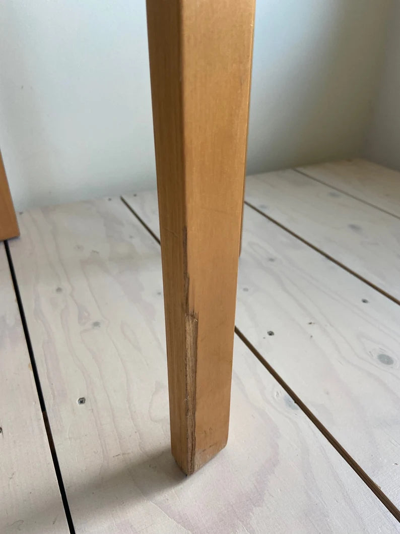 Jufhamvintage- vintage stool in Aalto for Artek style- Ikea Frosta- heavy birch stool with a white seat 1
