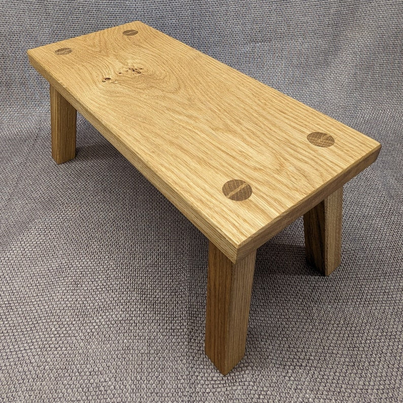 Solid Oak footstool, small stool