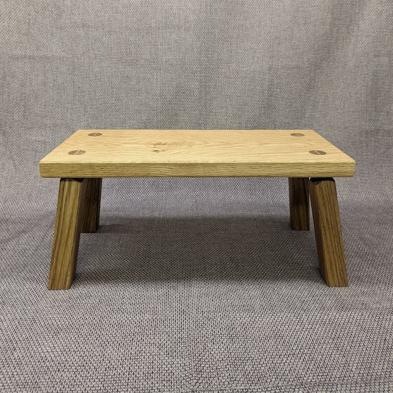 Solid Oak footstool, small stool