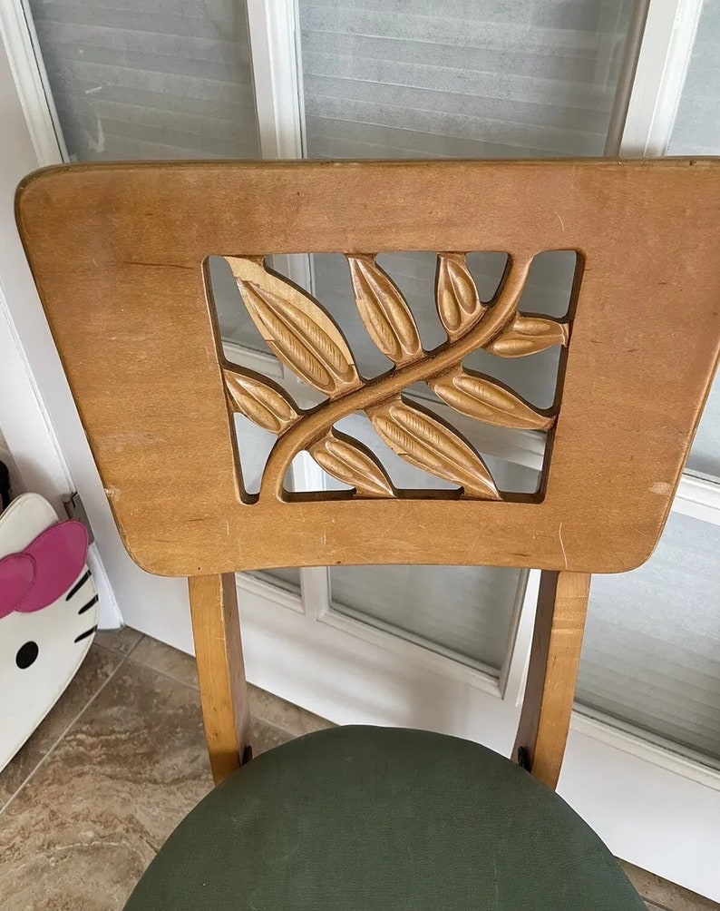Vintage 1950's Stakmore maple folding chairs with original tag