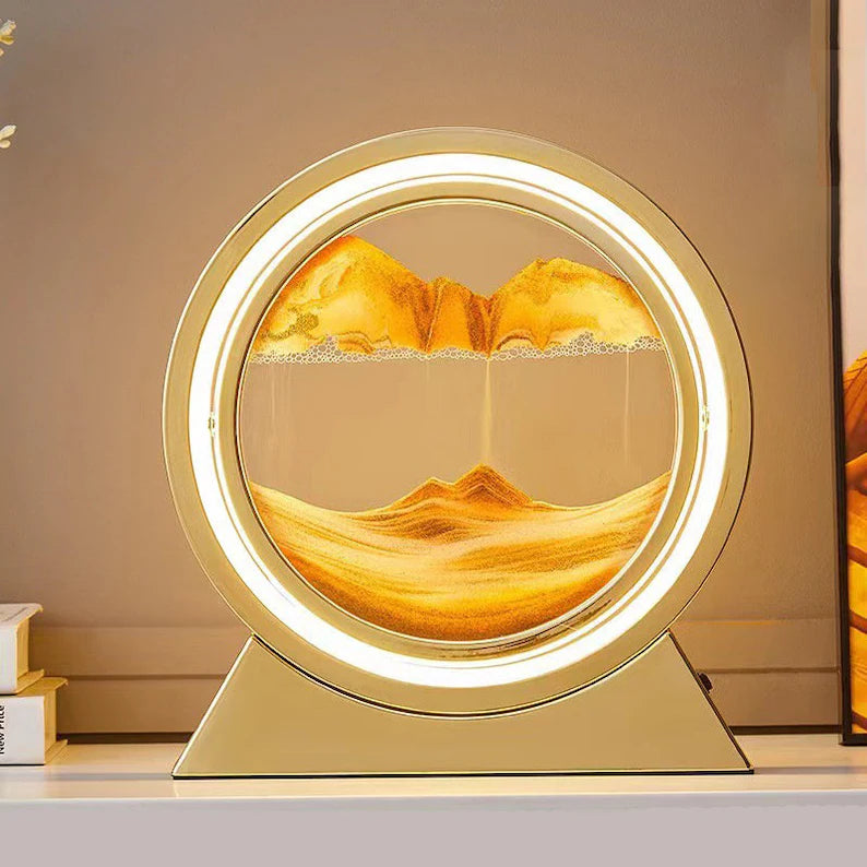 Creative Sand Painting Hourglass Table Lamp