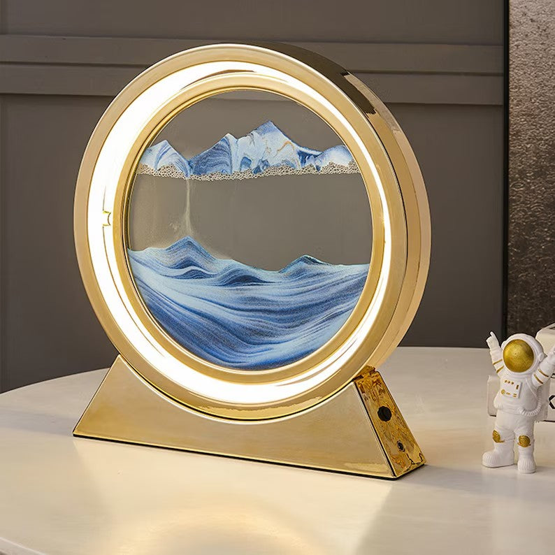 Creative Sand Painting Hourglass Table Lamp