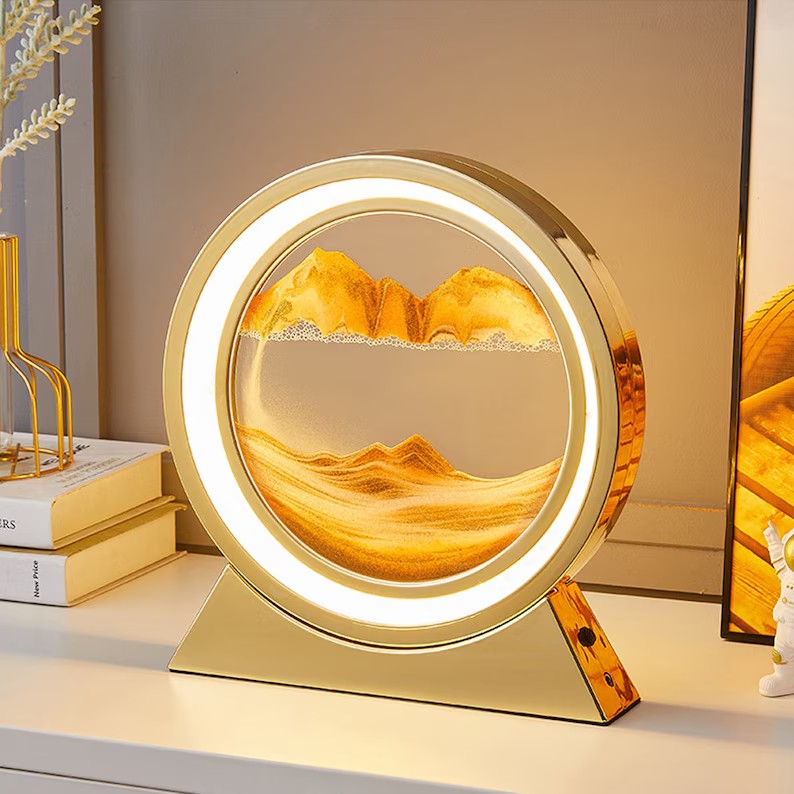 Creative Sand Painting Hourglass Table Lamp