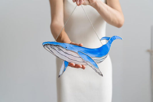 Blue whale wall decor