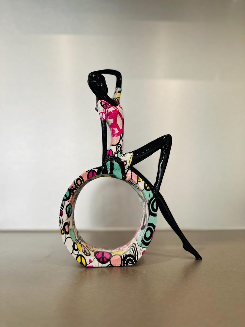 Elegant Chic Yoga Girl Resin Figure – Peace & Love Decoration for Home,