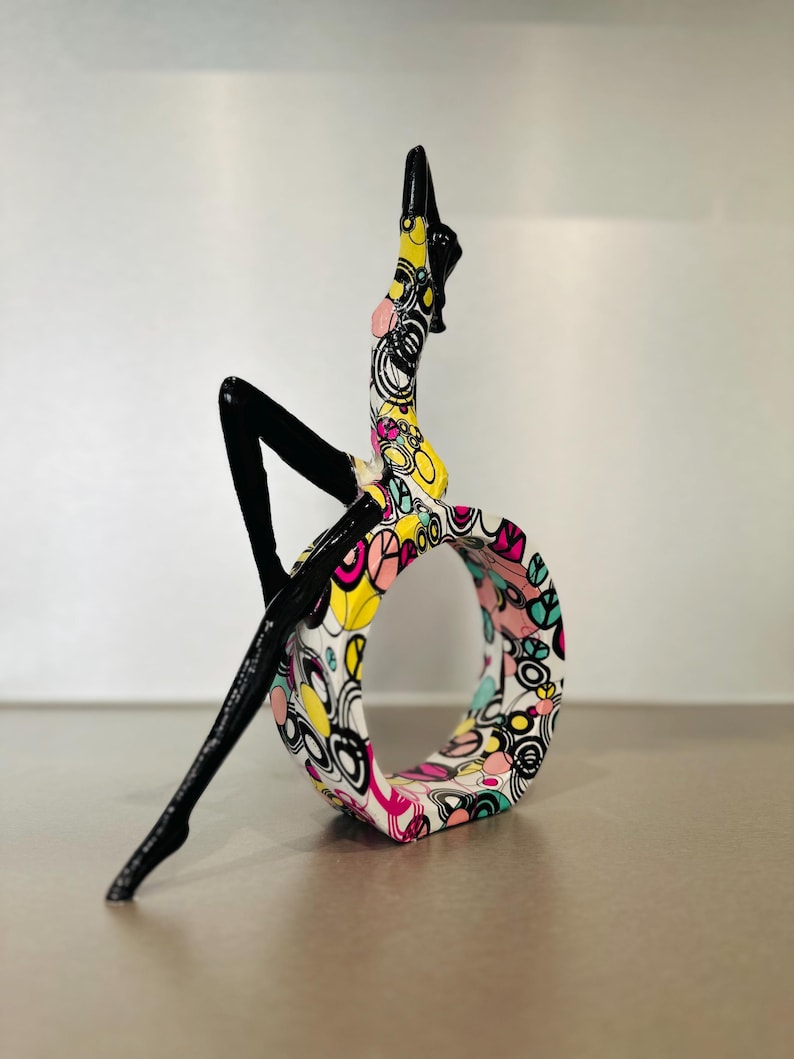 Elegant Chic Yoga Girl Resin Figure – Peace & Love Decoration for Home,