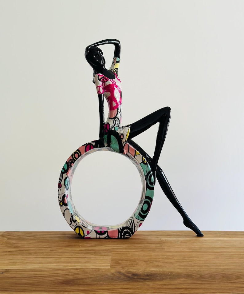 Elegant Chic Yoga Girl Resin Figure – Peace & Love Decoration for Home,