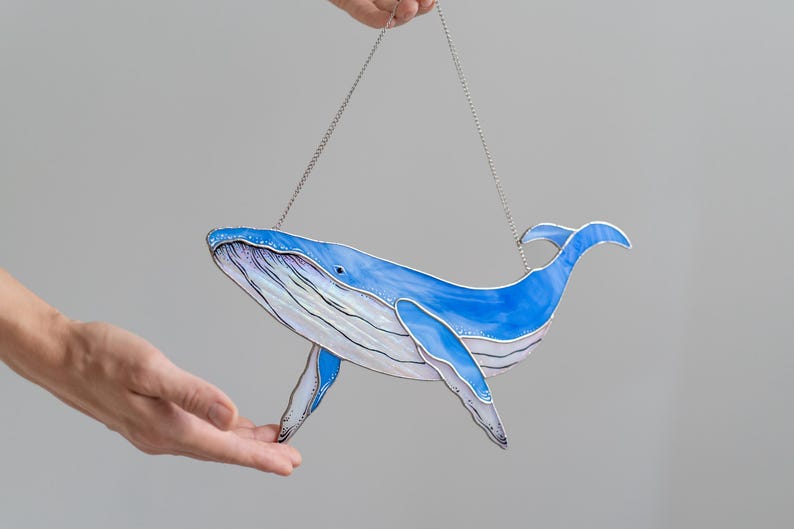 Blue whale wall decor