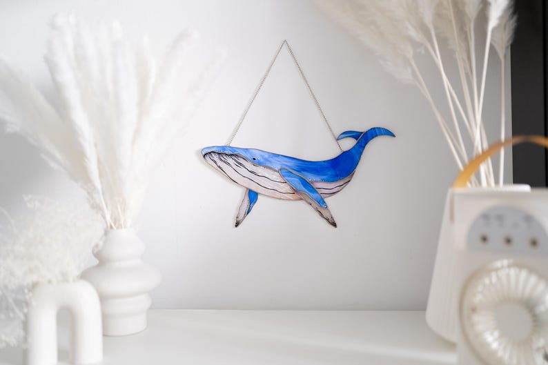 Blue whale wall decor