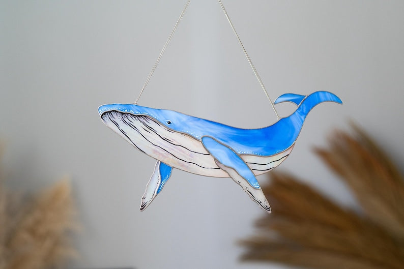 Blue whale wall decor