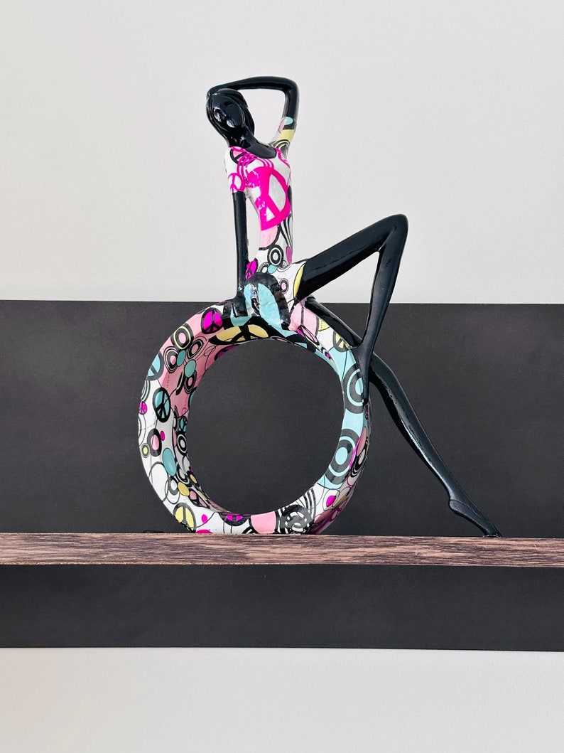 Elegant Chic Yoga Girl Resin Figure – Peace & Love Decoration for Home,