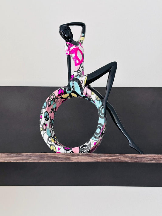 Elegant Chic Yoga Girl Resin Figure – Peace & Love Decoration for Home,