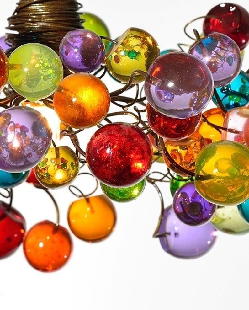 Bubbles Lighting, Ceiling Pendant light with Multicolored bubbles for Kitchen island, bedside light - modern lighting